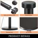 3 x Paper Towel Holder, Countertop Stainless Steel Paper Towels Tabletop Standing for Kitchen Dinning Room -Black (Black-bottom Arm)