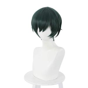 XiongXiongLe Dark Green Short Cosplay Wig Women Costume Hair Replacement Wigs for Adult Cos Role Playing Daily Party Halloween Christmas Comic