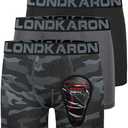 Londkaron 3-Pack Youth Boys Stretch Boxer Briefs w/Soft Protective Cup, Elite Boxer Jock for Baseball & Football XL