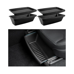 Tesla Model Y Juniper Under Seat Storage Box 2 Pack 2025-2026 Hidden Organizer Tray Underseat Bins with Lid Fit Tesla Model Y Juniper Tesla Model Y Juniper Accessories 2026