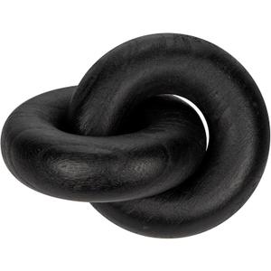 Table Decor Handcrafted Wooden Knot Sculpture Decor Modern Nordic Style Decorative Accent for Home, Office, Shelf, and Console Table Matte Black Finish, 7"x4.7"