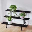 Zhongma 3 Tier Sturdy Metal Plant Stand with Wheels, L45.67 x W26 x H26 inch, Heavy Duty Plant Holder for Home Indoor and Outdoor, 660 LBS Capacity & Heavy Duty Construction