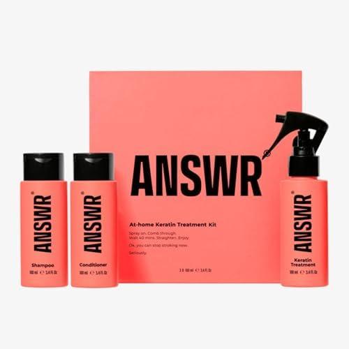Amazon.com : ANSWR At Home Brazilian Keratin Hair Treatment for All Hair Types  Deep Nourishment, Eliminates Frizz, Salon Results At Home, Sulfate-Free, Safe for Colored Hair, 90 Day Lasting results (Kit) : Beauty & Personal Care