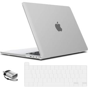 IBENZER Compatible with MacBook Pro 16 Inch Case A2141 Release 2020 2019, Hard Shell Case with Keyboard Cover & Type C Adapter for Old Version Mac Pro 16, Clear, T16CL+1TC