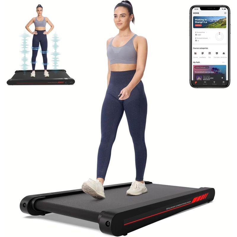 Walking Pad Under Desk Treadmill, 2.5HP Quiet Brushless Small Treadmill for Home and Office, Compact Portable Walking pad with Remote & App Control for Walking and Jogging