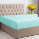 Queen Fitted Bed Sheet - Bottom Single Fitted Sheet Only - Ultra-Soft Hotel Luxury Bedding w/ 8-16 Inch Deep Pockets - Breathable, Cooling & Wrinkle Free - Easy-Fit, Fade & Shrink Resistant - Spa Blue