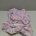 Aleumdr Womens Retro Ruched Two Piece Strappy Tummy Control Swimwear Tie Side Tankini Bathing Suit Set (X-Large, Floral Pink)