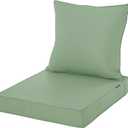 Outdoor Cushions for Patio Furniture, Waterproof Fade and Tear Resistant Deep Seat and Backrest Cushion Set for Chair Couch Swing, 19x19 Inch, Sage Green, 1 Set