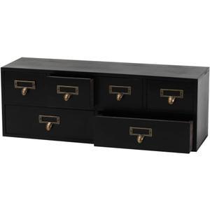 Apothecary Drawers Wooden Storage Box Vintage Wooden Drawers Wood Desktop Organizer Countertop Storage Box Library Card Catalog Cabinet Apothecary Cabinet BLACK06