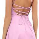 QINSEN Womens Two Pieces Tennis Dress with Shorts Workout Open Back Active Golf Dresses (Pink, L)