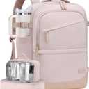 LOVEVOOK Travel Backpack for Women & Men, 40L Carry on Backpack Airline Approved, Large TSA Personal Item Travel Bag fits 17.3" Laptop, Business Weekender Bag for Essentials, 4Pcs (Nude Pink)