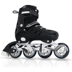 MammyGol Adults Adjustable Inline Skates, Safe and Durable Roller Skates with Giant Wheels, High Performance Professional Skates for Men Women Youth (X-Large - Adult (6-8 Men/7-9 Women), Black)