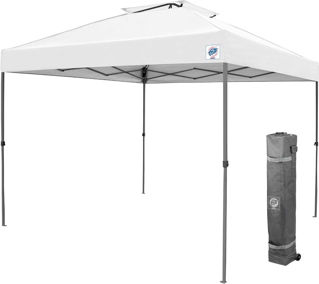 E-Z UP Patriot ONE-UP Technology Vented Shelter, 10' x 10', White (EXP 08/19/26)
