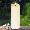4" x10" Outdoor Flameless Candles Waterproof, Large Battery Operated Candles with Remote, Plastic Flickering LED Candles for Garden Patio Porch Home Party, Ivory 1Pack