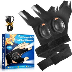 LED Flashlight Gloves Gifts for Men - Christmas Stocking Stuffers for Men Christmas Birthday Gifts for Dad Husband Him, Cool Gadgets Hands Free Light Gloves Tool for Women Husband Boyfriend Mechanics (Jet Black) LED Flashlight Gloves Gifts for Men - Christmas Stocking Stuffers for Men Christmas Birthday Gifts for Dad Husband Him, Cool Gadgets Hands Free Light Gloves Tool for Women Husband Boyfriend Mechanics (Jet Black)