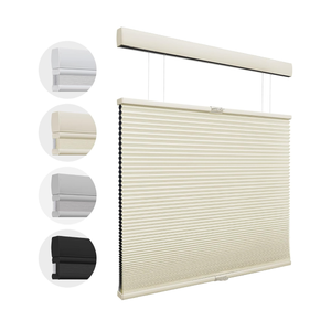 MiLin Cordless Top Down Bottom Up Cellular Shades Color-Matched Window Treatments Cellular Blinds for Windows Honeycomb Design Blinds & Shades (Blackout Creamy, 27" W x 64" H)