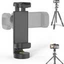 Phone Mount for Tripod, Universal Tripod Mount Adapter with Cold Shoe, 360 Rotates Adjustable Cell Phone Clip Clamp Holder with 1/4" Screw, Compatible with iPhone/Android/4-7 Phone