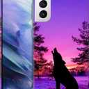 SM Cases Compatible with Samsung Galaxy S21 Plus 5G Case - Wolf 3D Printed Design Phone Back Hard Plastic Cover Case for Samsung Galaxy S21 Plus.