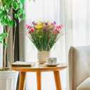 12 Bundles Artificial Flowers for Outdoors Fake Silk Flowers UV Resistant No Fade Plastic Flowers for Spring Summer Outside Garden Porch Window Box, Indoor Table Vase Home DecorYellow Rosered Purple (Colorful)