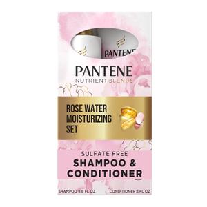 Pantene Nutrient Blends Miracle Moisture Boost Rose Water Shampoo & Conditioner Dual Pack for Dry Hair, Sulfate Free (17.6 Fl Oz (Pack of 1))
