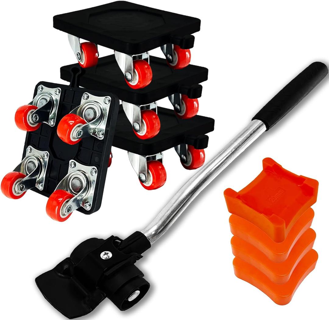 Furniture Movers with Wheels, 9 Set Furniture Lifter Tool, 360 Rotation Wheels Furniture Dolly, 680 Lbs Capacity Furniture Lifters for Heavy Furniture, Refrigerator, Sofa, Cabinet Black