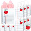 Kolldenn 24 Sets Teacher Appreciation Gift Bags Lined Notebook theme Paper Bags with Tissue First Day of School Thank You Teachers Bulk Goodies for Graduation Party Supplies