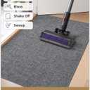 Color&Geometry Ultra Thin Indoor Door Mat (Rolled-up NO Creases) 24"x36", Non Slip Rubber Backed Dirt Trapper Door Mat Indoor Entrance, Low Profile Entryway Mat, Easy Clean, Dark Grey Linen