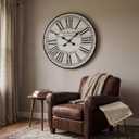 30 Inch Large Farmhouse Wall Clock, Vintage Distressed White