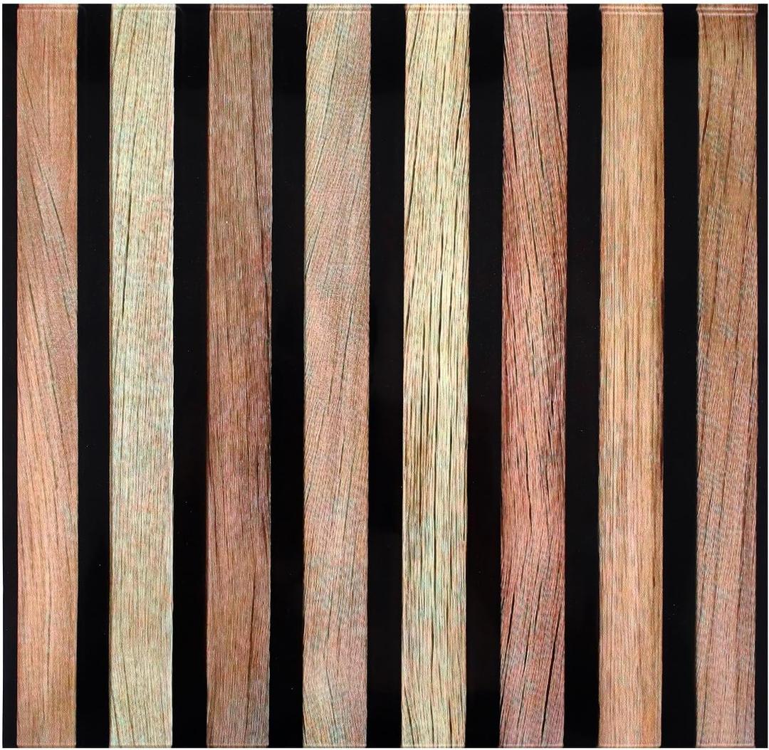 30 Pcs Faux Wood Slat Peel and Stick Wallpaper Tiles, 11.8"x11.8" Ultralight PVC Self-Adhesive Wallpaper Decals Wall Decor for Bedroom, Bathroom, Kitchen Backsplash, Farmhouse Interior