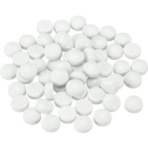 MECCANIXITY 12mm Glass Mosaic Tiles, 200g Round Iridescent Glass Pieces Recycled Mosaic Tiles Bulk for Vase Flower Pots Aquarium Decor Garden Project DIY Art Craft, White