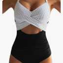 Eomenie Women's One Piece Swimsuits Tummy Control Cutout High Waisted Bathing Suit Wrap Tie Back 1 Piece Swimsuit M