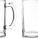 Heavy Beer Mugs Set, 16oz Glass Mugs With Handle, Beer Glasses For Freezer, 500ml Beer Drinking Glasses, Traditional Stein For Bar, Alcohol, Beverages,Coffee, Teas, Set of 2