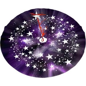FREEHOTU Stars Pentagram Witchcraft Halloween Christmas Tree Skirt 48" Gorgeous for Xmas Party Ornaments Decoration Accessory Gift