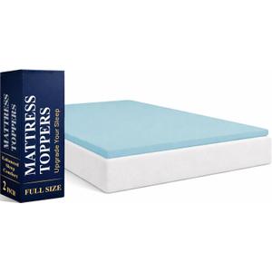 Greaton, 1-Inch Gel Memory Foam Mattress Topper, CertiPUR-US Certified for Superior Comfort and Support, King, Blue
