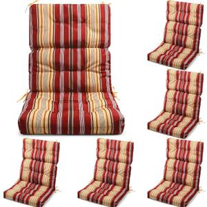 Suzile 6 Pcs Outdoor High Chair Cushion Waterproof Patio Seat Back Cushion 21 x 44 x 3(H) '' Rocking Chair Cushion Cover Thickened Patio Chair Pad for Indoor Outdoor Patio Garden (Bright Color)