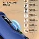 7-Speed Dog Nail Grinder with LED Light Ultra Quiet Electric Pet Nail Trimmer for Large Dogs & Cats Professional Grooming Tool with Dust Collector, One-Hand Speed Control & Instant Stop Safety