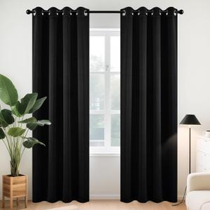Joydeco Blackout Curtains for Bedroom 84 Inch - Black Out Curtains with Grommets Thermal Insulated Room Darkening Light Blocking, Noise Reducing & Wrinkle-Free Drapes for Living Room Windows, 2 Panels