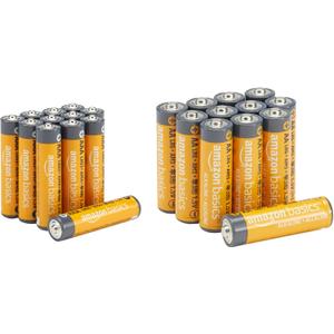Amazon Basics 24-Count AA & AAA High-Performance Alkaline Batteries Value Pack, 12 AA and 12 AAA Batteries for Storage