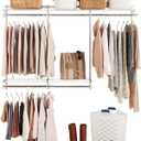 Rubbermaid Configurations Custom Closet Kit 3-6 Ft. Adjustable Metal Wire Shelving White Finish Expandable Organization System Hardware Included for Home Closet/Pantry/Laundry/Mudroom (3-6 Feet)