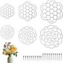 OYEFLY 6Pcs Flower Arrangement Holder,Metal Floral Grid Used for Vase Flower Arrangement Art (4in5in6in6)
