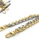 Purse Chain [Double Charm] Gold Silver Shoulder Bag Chain Accessory - MiniRolo on MiniRolo 11" by 10"