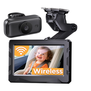 Wireless Baby Car Camera  40 Hours Rechargeable Battery with Auto Sleep & Night Vision, 4.3'' 1080P HD Video Car Baby Monitor  360° Rotating Rear Facing Back Seat Cam, Newborn Essential New Mom gift