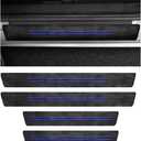 4PCS Car Door Sill Protector, Anti-Scratch Carbon Fiber Door Sill Protection Entry Edge Guard, Waterproof Scuff Threshold Strips Sticker Exterior Decor for Most Vehicles (Blue)