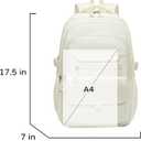Phaoullzon Girls School Backpack for Boys, College Aesthetic Laptop Bookbag for Travel,Beige