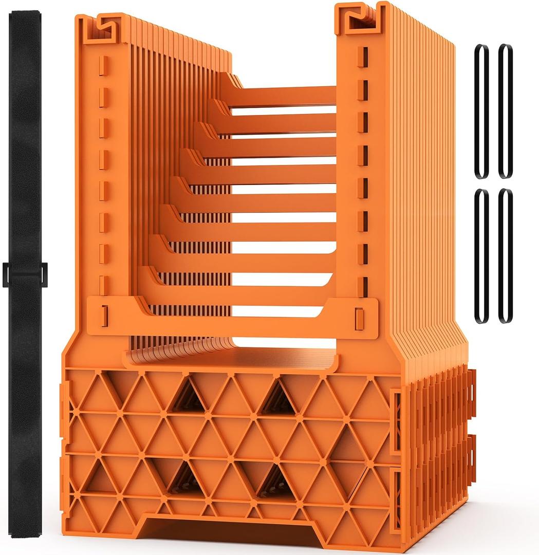 WELLUCK RV Sewer Hose Support 10FT, Blaze Orange RV Sewer Support with Adjustable Height Design, Secure Rubber Band and Carry Strap, Quick Setup and Collapse for Campers Travel Trailers and Motorhome