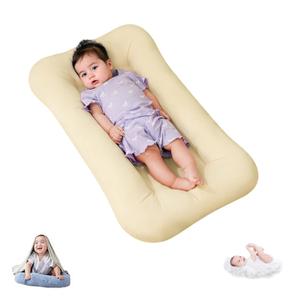 Baby Lounger, Soft Organic Cotton Breathable Lounger, Bionic Design Baby Lounger for Infants 0-24 Months, Newborn Babies Shower Gifts (Natural)