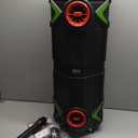 Pyle 400W Remote Control Portable Bluetooth PA Speaker-Dual 8 Rechargeable Indoor/Outdoor BT Karaoke Audio System-Party Lights,LED Display,FM/AUX/MP3/USB/SD,1/4' in,Handle,Wheels-Wireless Mic