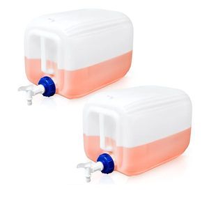 Kigley 2 Pieces 5 Gallon Carboy with Spigot, 10 Gallons Total, Plastic Water Tanks Container Vented HDPE Water Jug Dispenser Translucent Bucket Kigley 2 Pieces 5 Gallon Carboy with Spigot, 10 Gallons Total, Plastic Water Tanks Container Vented HDPE Water Jug Dispenser Translucent Bucket