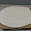 Bemis 500EC Durable Wood Toilet Seat with Easy Clean Hinges, Made in USA, Round, Bone
