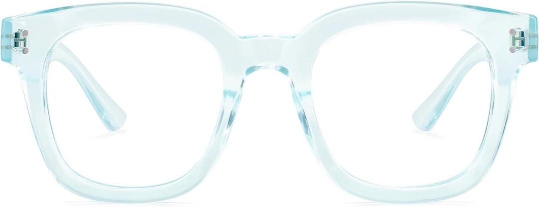 Madison Avenue Oversized Blue Light Blocking Glasses for Women Fashion Blue Light Blockers Anti Eyestrain & UV Protection Computer Eyeglasses (Light Blue)
